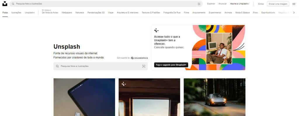 Melhores Bancos de Imagens Gratuitos para 2024 Unsplash - Web Nômade Digital
