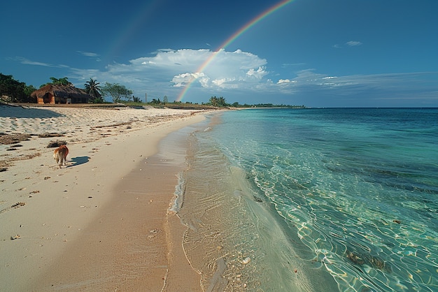 beautiful landscape with rainbow beach 23 2151581140 - Web Nômade Digital