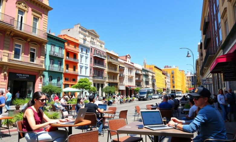 Argentina para Nômades Digitais em 2025: Guia Completo para Trabalhar e Viver no País - Web Nômade Digital Nômades digitais trabalhando em Buenos Aires