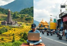 Comparação entre Bali e Vietnã para nômades digitais