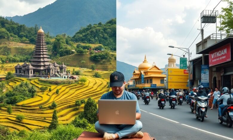Bali vs Vietnã: Qual o Melhor Destino para Nômades Digitais? - Web Nômade Digital Comparação entre Bali e Vietnã para nômades digitais