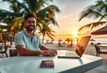 Nômade digital com cartões de crédito globais