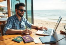 Nômade digital usando conta bancária internacional