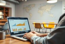 Nômade digital gerenciando finanças durante crise