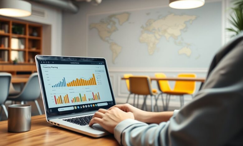 Crise Financeira para Nômades Digitais: Como se Preparar e Sobreviver - Web Nômade Digital Nômade digital gerenciando finanças durante crise