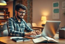 Nômade digital gerenciando finanças durante viagens
