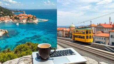 Croácia vs Portugal para nômades digitais