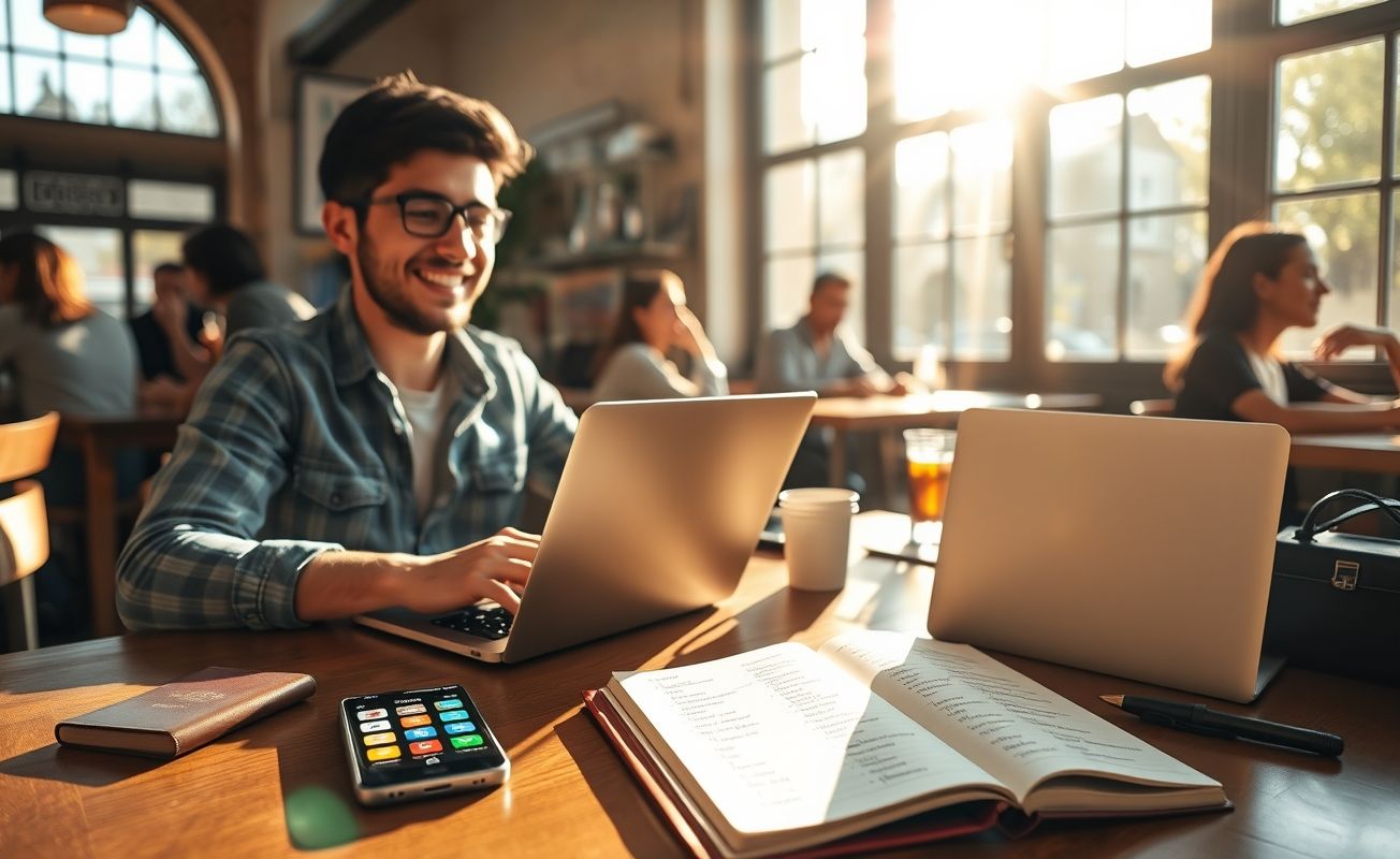 Nômade digital aprendendo idiomas em viagem
