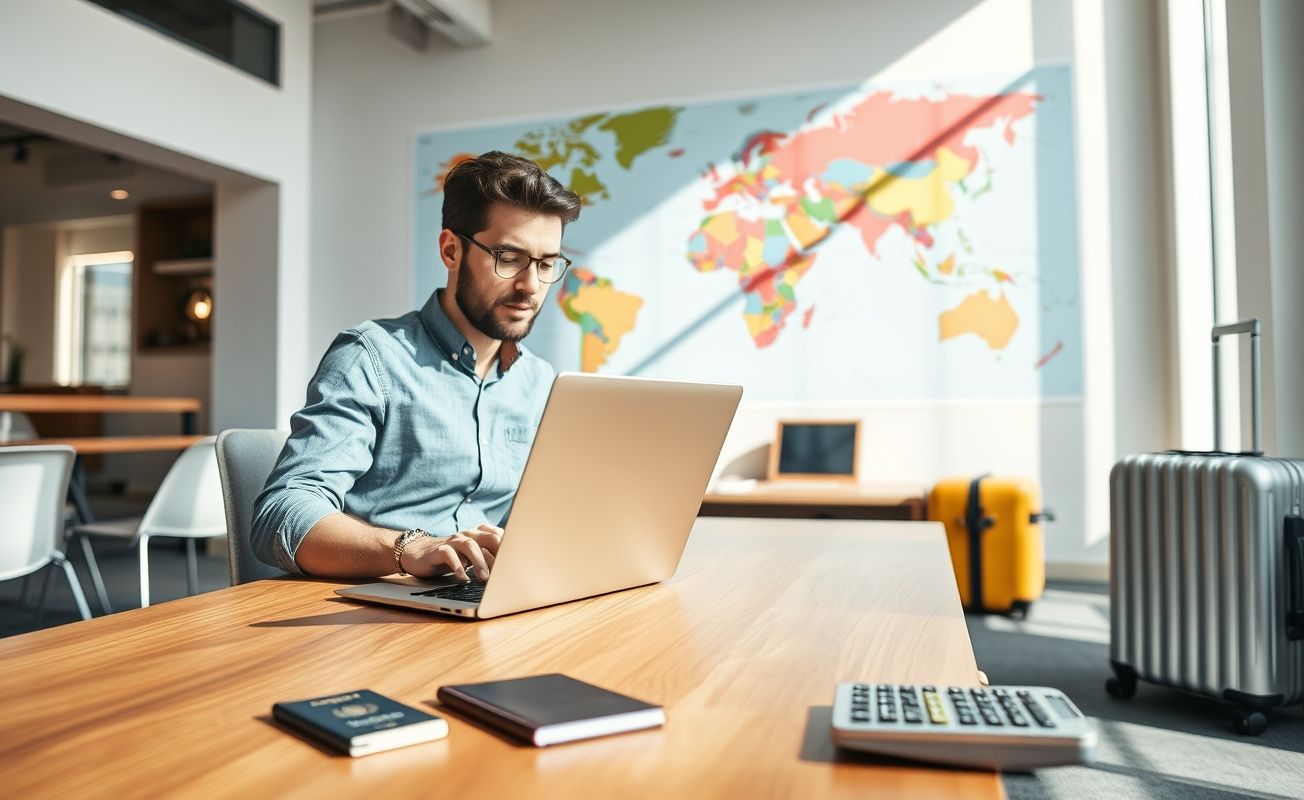 Nômade digital calculando impostos internacionais