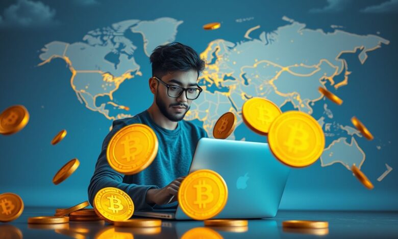 Ouro Digital para Nômades: Como Investir e Proteger Seu Patrimônio em Qualquer Lugar do Mundo - Web Nômade Digital Nômade digital investindo em criptomoedas lastreadas em ouro
