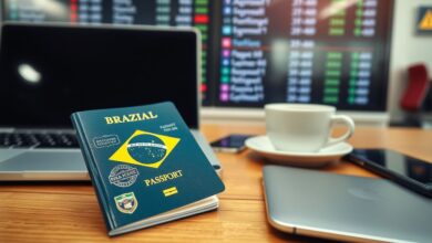Passaporte brasileiro com vistos de diversos países