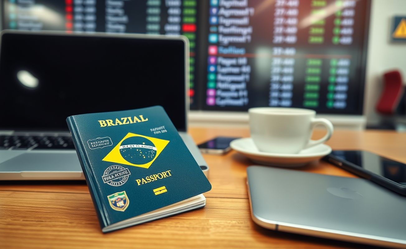 Passaporte brasileiro com vistos de diversos países