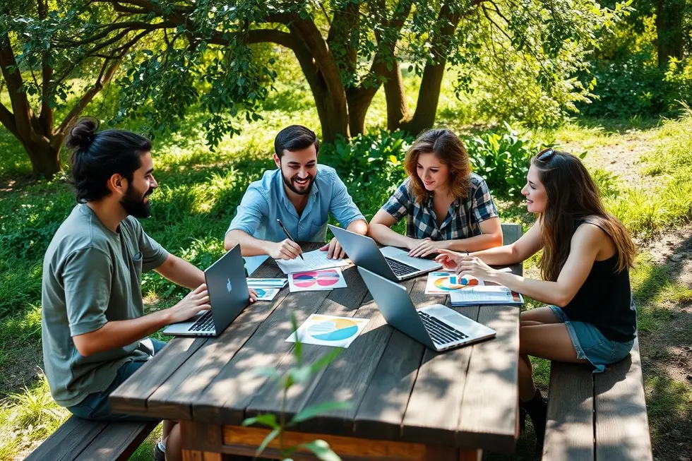 Empreendedores trabalhando juntos para aumentar a lucratividade através da gestão estratégica.