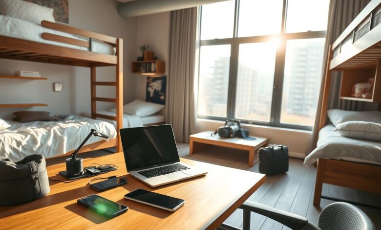 Descontos em Hospedagem: Guia Completo para Economizar em Viagens Longas - Web Nômade Digital Workspace em hostel para nômades digitais