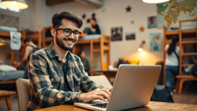 Nômade digital em hospedagem econômica