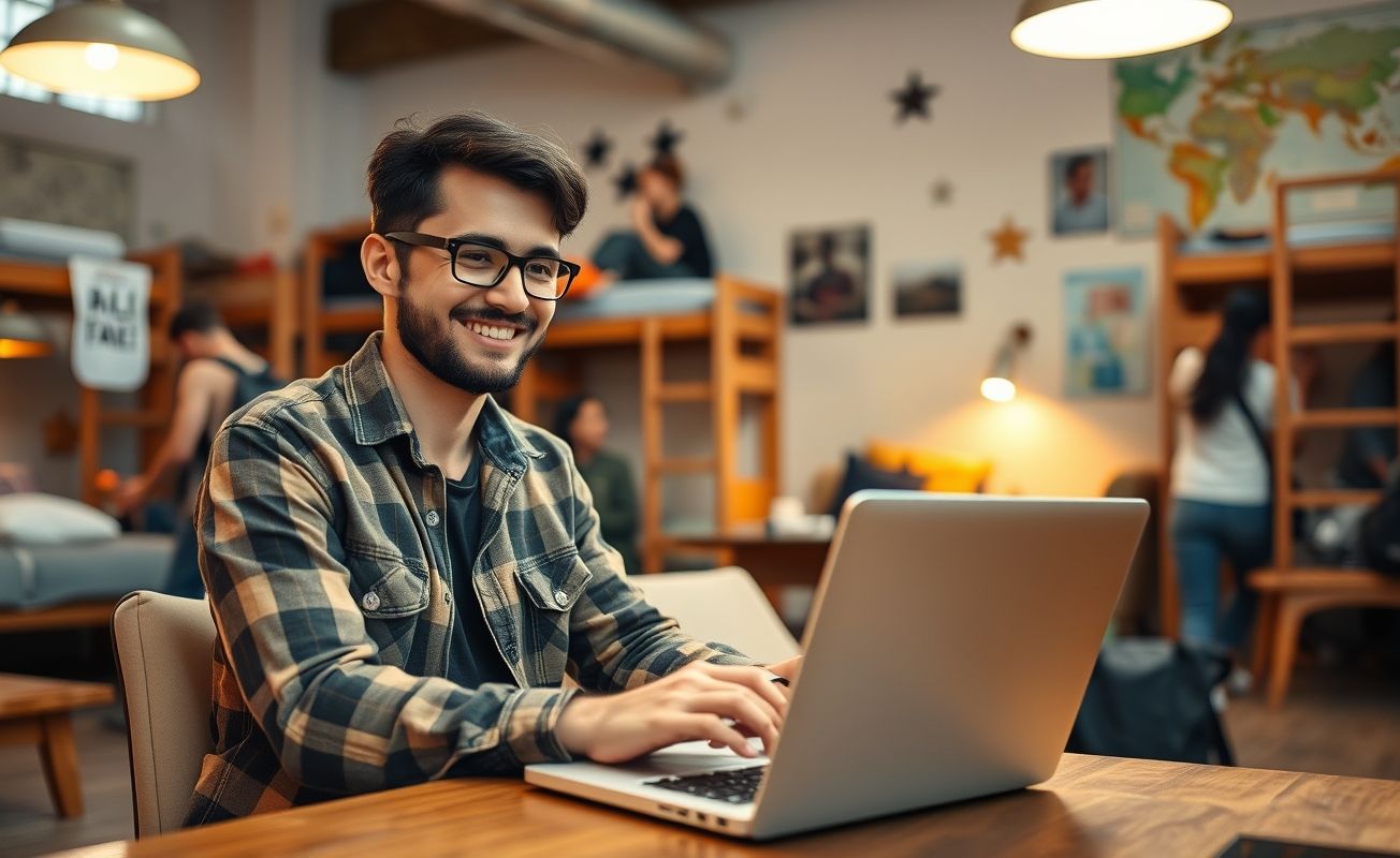 Nômade digital em hospedagem econômica