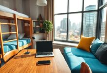Workspace em hostel com desconto para nômades digitais
