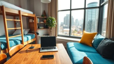 Workspace em hostel com desconto para nômades digitais