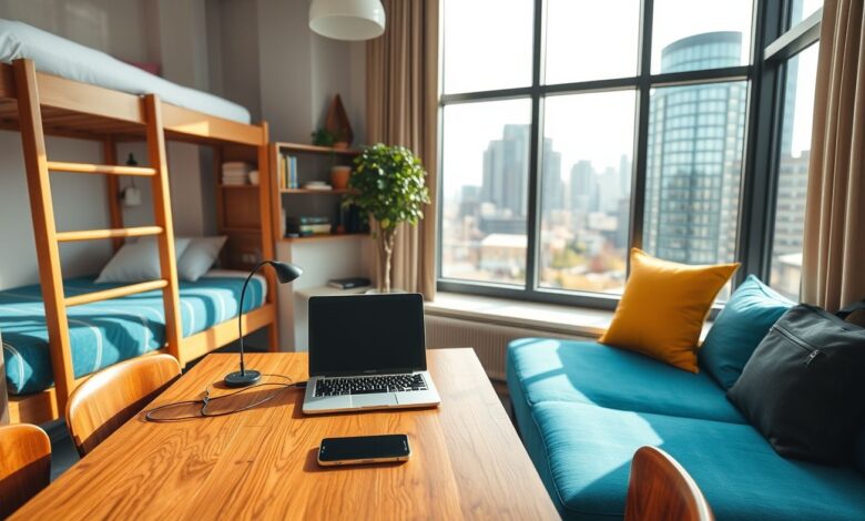 Descontos em Hospedagem: Guia Completo para Economizar em Viagens Longas - Web Nômade Digital Workspace em hostel com desconto para nômades digitais