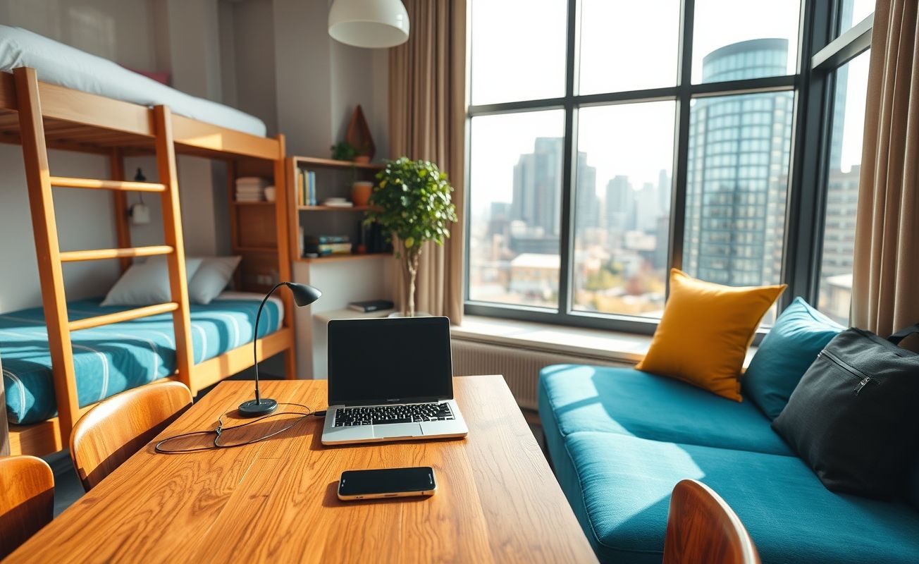Workspace em hostel com desconto para nômades digitais