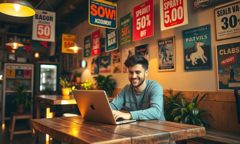 Nômade digital trabalhando em hostel com descontos