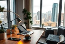 Nômade digital trabalhando em apartamento com desconto