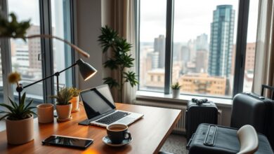 Nômade digital trabalhando em apartamento com desconto