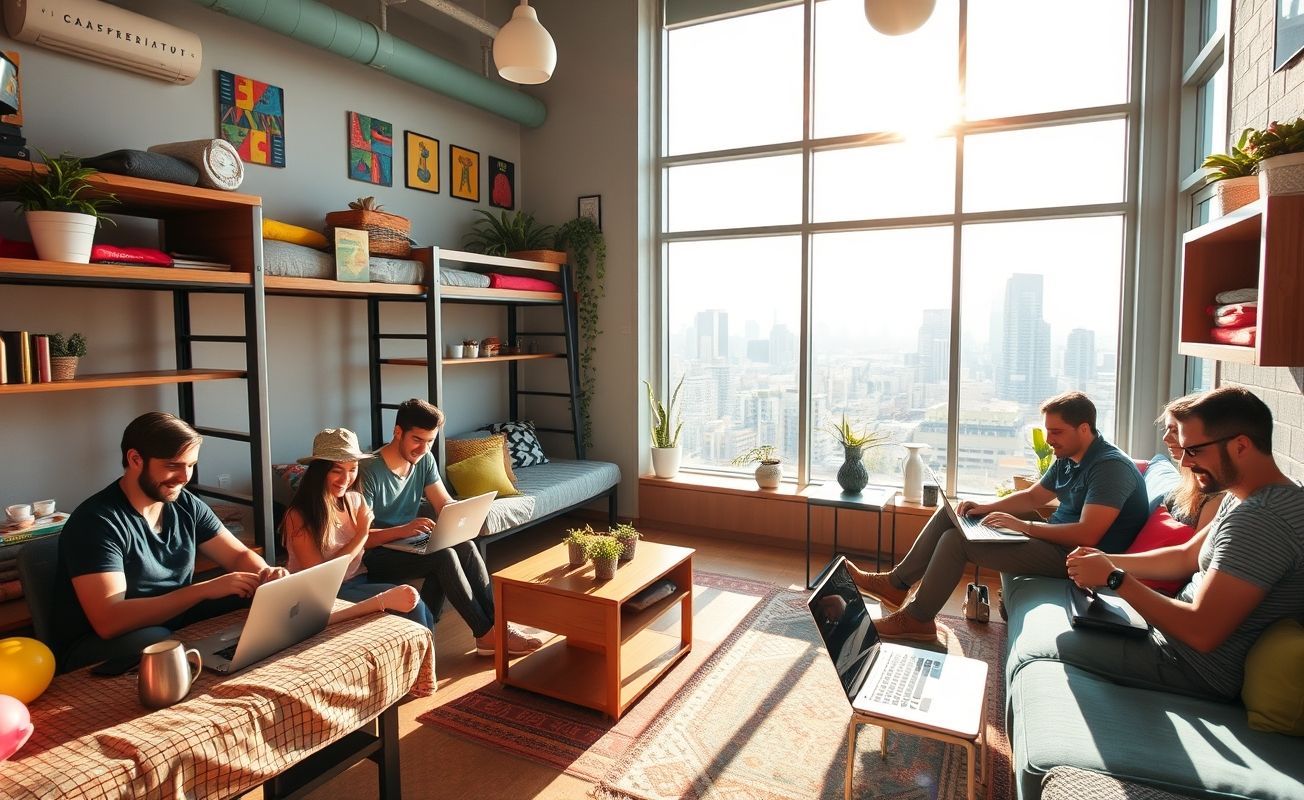 Hostel aconchegante para nômades digitais