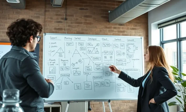 7 Estratégias Infalíveis para Aumentar a Lucratividade do Seu Negócio - Web Nômade Digital Equipe colaborativa em um ambiente de trabalho dinâmico discutindo estratégias.
