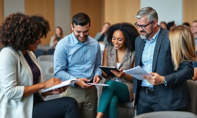 Mentoria empresarial promovendo a colaboração e aprendizado.