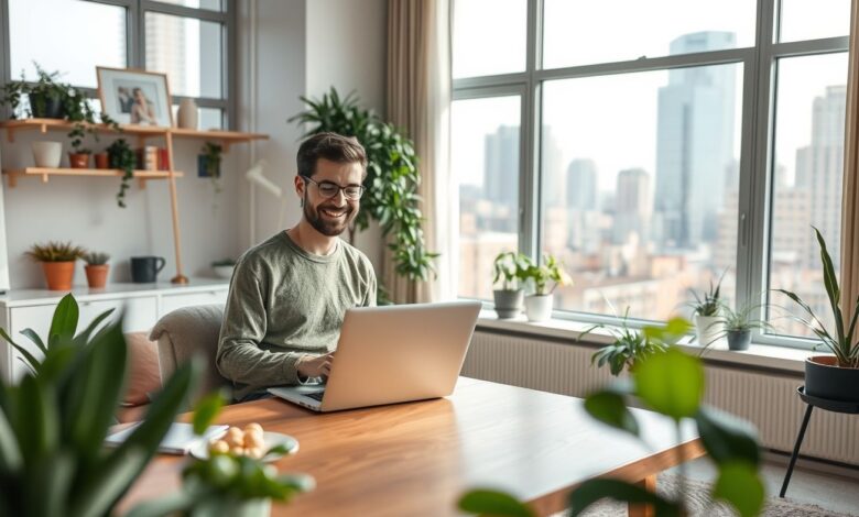 Aluguel Mensal para Nômades Digitais: Guia Completo para Encontrar a Casa Perfeita - Web Nômade Digital Nômade digital em apartamento mensal mobiliado