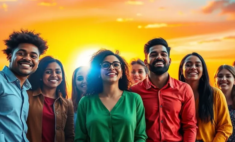 Grupo de futuros empreendedores prontos para o sucesso.