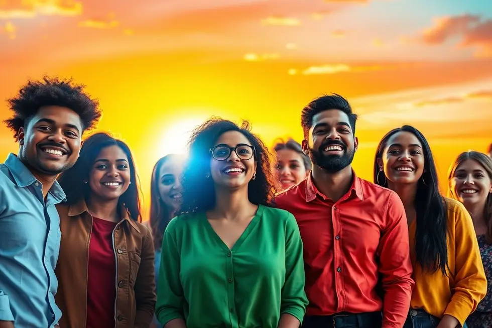 Grupo de futuros empreendedores prontos para o sucesso.
