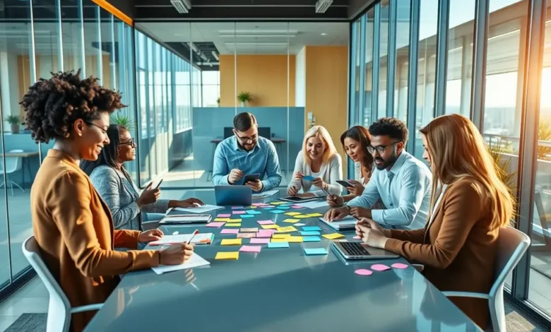 Mitos e Verdades sobre Empreender: 7 Fatos que Você Precisa Saber - Web Nômade Digital Grupo diversificado de pessoas colaborando em uma ideia de negócios.