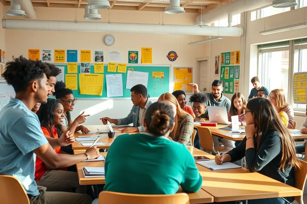 Grupo de empreendedores em um workshop, simbolizando a importância da mentoria.