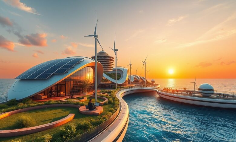 Comunidades de Nômades em Cidades Flutuantes: O Futuro do Trabalho Remoto - Web Nômade Digital Comunidade flutuante sustentável para nômades digitais trabalharem remotamente