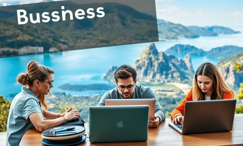 7 Estratégias de Gestão Estratégica para Nômades Digitais Lucrativos - Web Nômade Digital Grupo de nômades digitais colaborando em um ambiente inspirador.