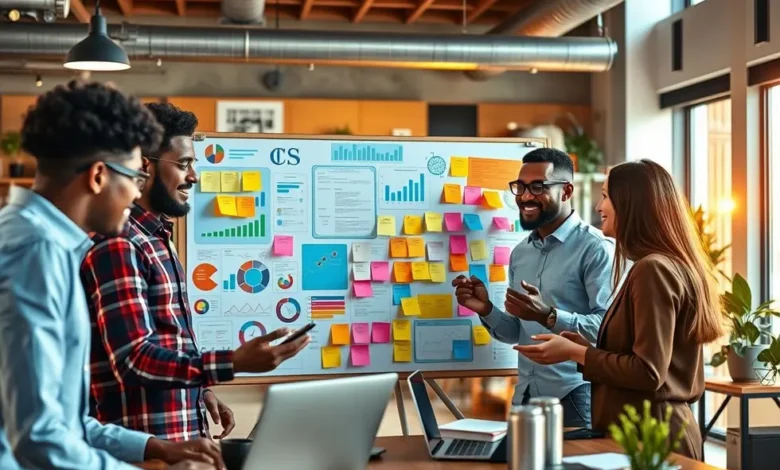 7 Estratégias Infalíveis para Aumentar o Lucro do Seu Negócio Digital - Web Nômade Digital Grupo diversificado de empreendedores digitais discutindo estratégias.