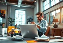 Empreendedor trabalhando em um ambiente remoto