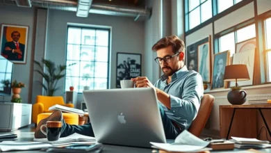 Empreendedor trabalhando em um ambiente remoto