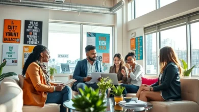 Diversos empreendedores celebrando o sucesso de um novo empreendimento.