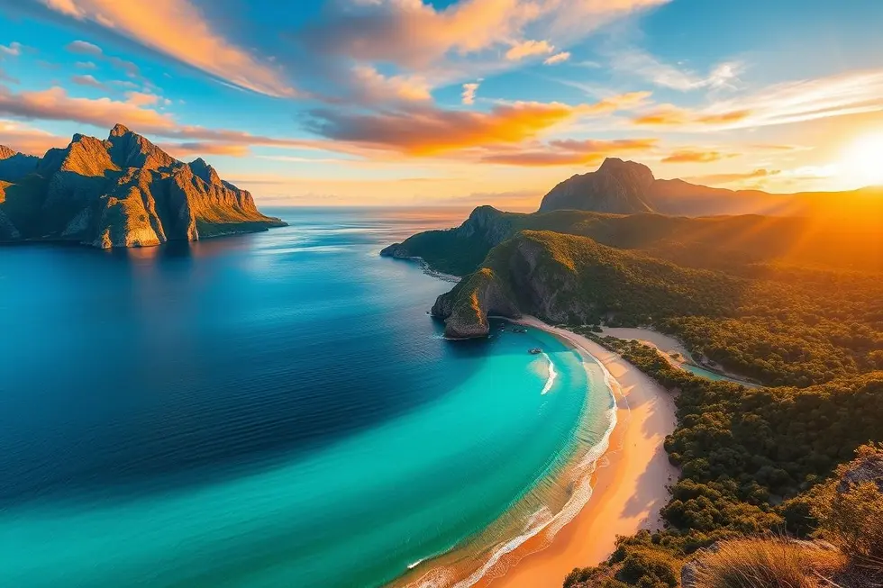 Vista de uma bela paisagem, simbolizando a liberdade e o estilo de vida de um nômade digital.
