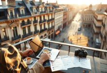Consultor nômade digital trabalhando remotamente em ambiente internacional
