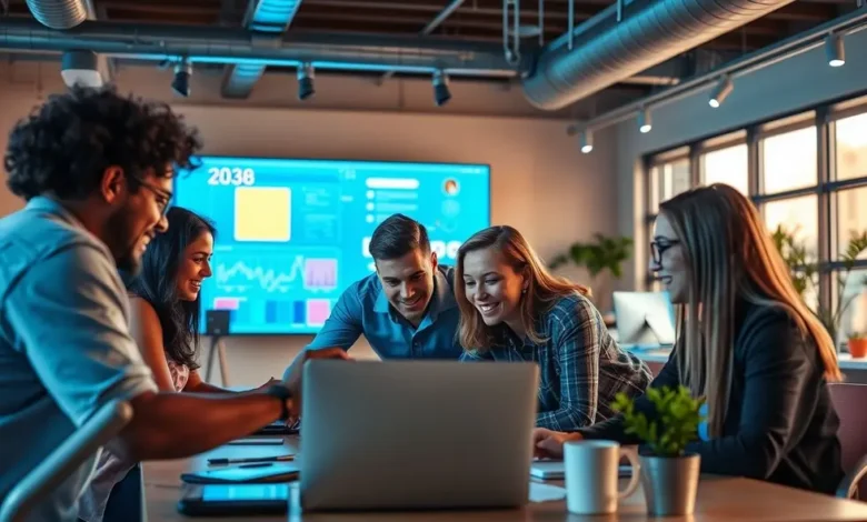 10 Mitos e Verdades sobre Empreender que Todo Nômade Digital Deve Saber - Web Nômade Digital Uma imagem de um grupo diverso de trabalhadores remotos trocando ideias, simbolizando o espírito de empreendedorismo.