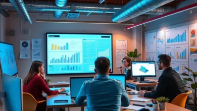Espaço de trabalho digital inspirador e inovador.