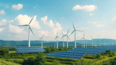 Imagem representativa do crescimento sustentável com tecnologia e natureza.