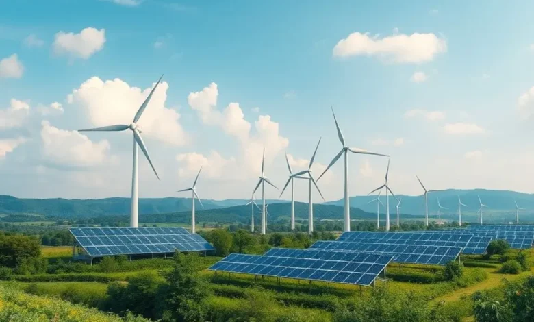 Imagem representativa do crescimento sustentável com tecnologia e natureza.