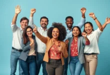Celebrando o sucesso no lançamento de novos empreendimentos.