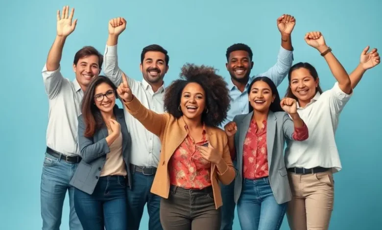 Celebrando o sucesso no lançamento de novos empreendimentos.
