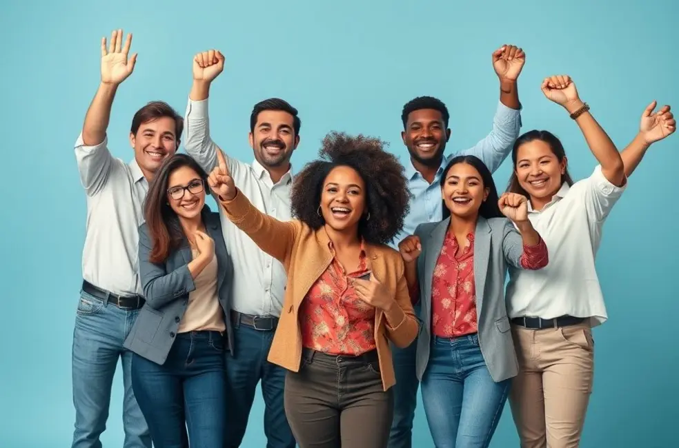 Celebrando o sucesso no lançamento de novos empreendimentos.